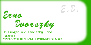 erno dvorszky business card