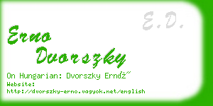 erno dvorszky business card